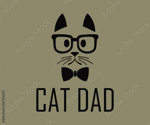 Cat dad, High-quality vector design for cat-themed apparel, great for print-on-demand and cat lover merchandise.