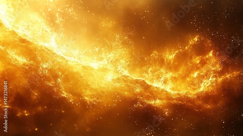 Fiery nebula swirls across cosmic expanse