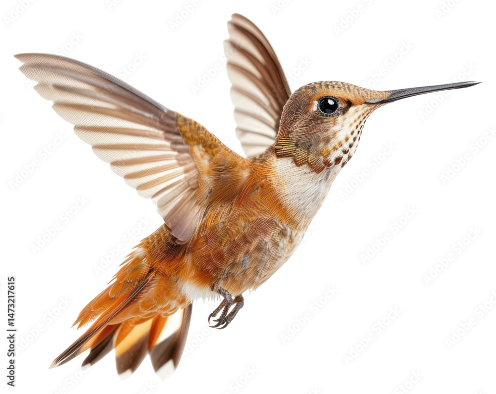 Fototapeta premium PNG Colorful hummingbird in flight