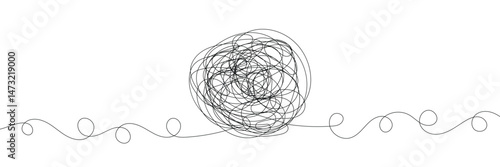 Hand-Drawn Scribbles of Tangled Intertwined Lines in Different Shapes and Size. Editable Line. Adjustable Stroke Width . Vector Illustration .EPS 10 .