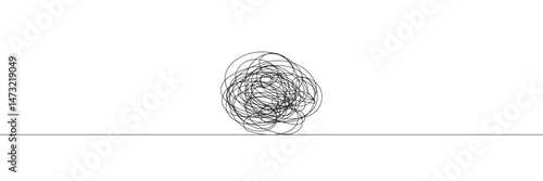 Hand-Drawn Scribbles of Tangled Intertwined Lines in Different Shapes and Size. Editable Line. Adjustable Stroke Width . Vector Illustration .EPS 10 .