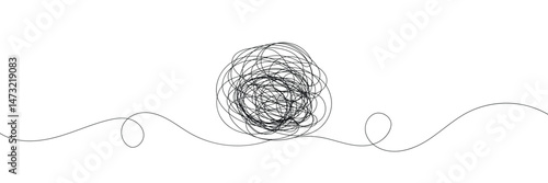 Hand-Drawn Scribbles of Tangled Intertwined Lines in Different Shapes and Size. Editable Line. Adjustable Stroke Width . Vector Illustration .EPS 10 .