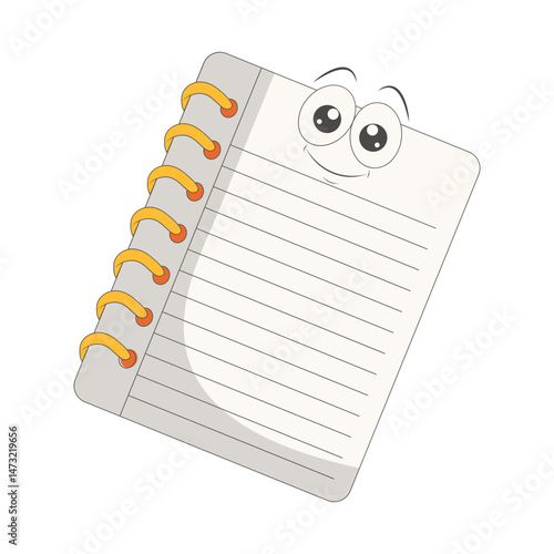 Groovy School Supplies Cartoon Character. Isolated on White Background.
