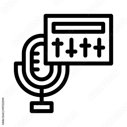 recording studio line icon