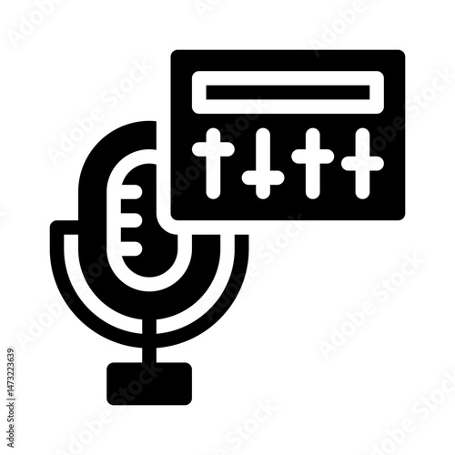 recording studio glyph icon
