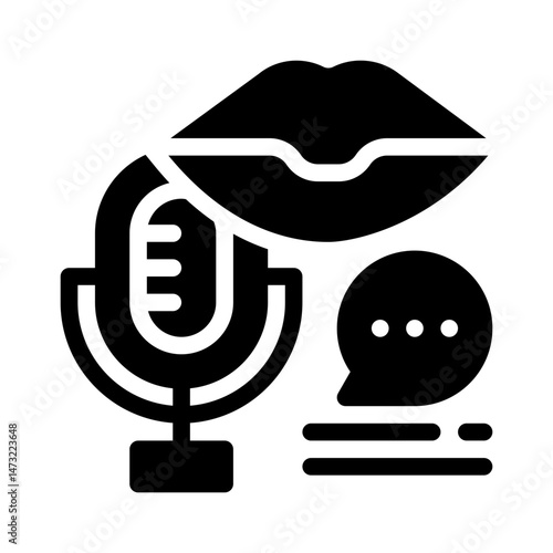 lip sync glyph icon