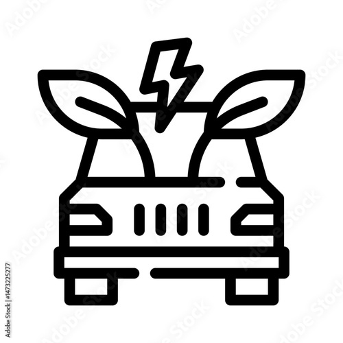 EV battery line icon