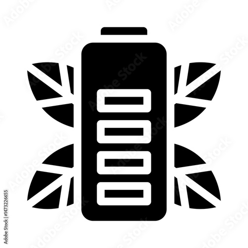 eco battery glyph icon