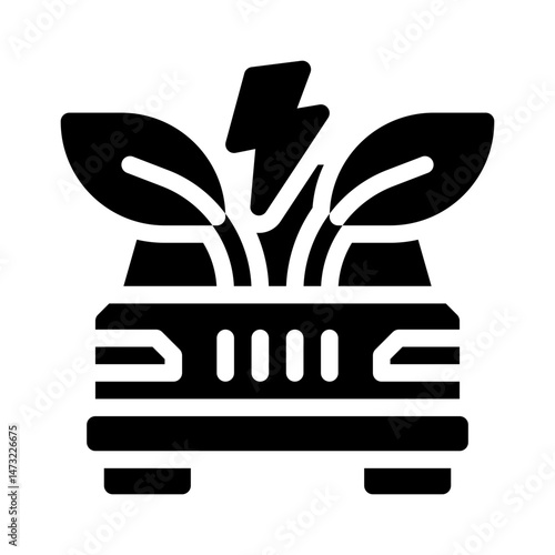 EV battery glyph icon