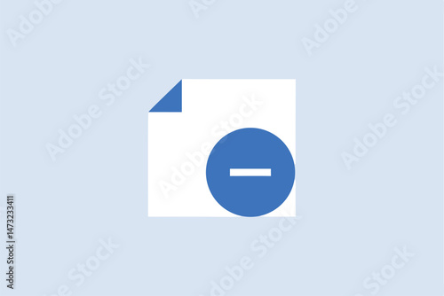 Delete file document icon with minus symbol representing removal and cancellation