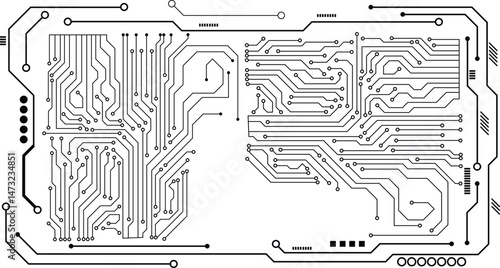 Circuit technology background with hi-tech digital data connection system and computer electronic design. 
