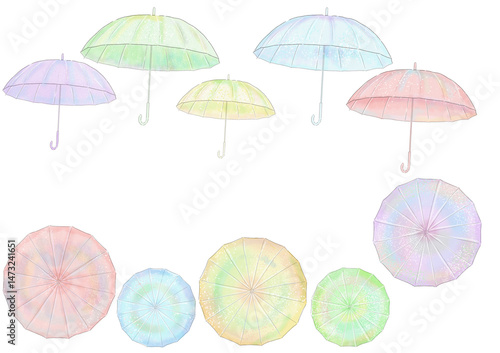 シンプルなレインボーカラーのセット素材