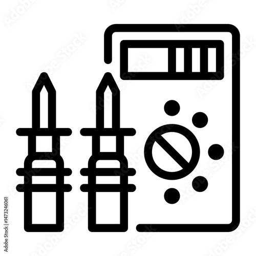 icon voltmeter with style outline