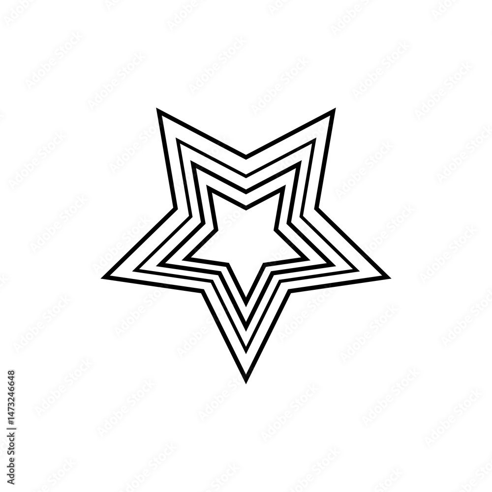 Obraz premium Star clip art design on plain white transparent isolated background for card, shirt, hoodie, sweatshirt, apparel, card, tag, mug, icon, poster or badge