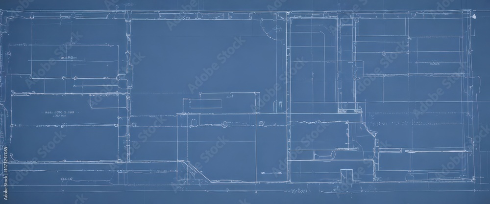 Blueprint style background, white lines on blue Architectural plan texture , technical drawing, wallpaper, printable Blueprint style background, white lines on blue Architectural plan texture , technical drawing, wallpaper, printable