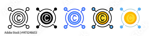 Cryptocurrency Icon Collection With Multiple Styles