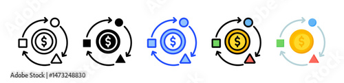 Gig Economy Icon Collection With Multiple Styles