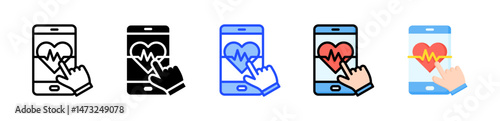 Ehealth Icon Collection With Multiple Styles