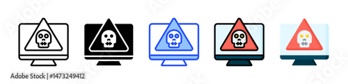 Cybercrime Icon Collection With Multiple Styles