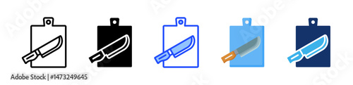 Cutting Board Icon Collection With Multiple Styles
