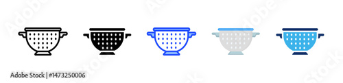 Colander Icon Collection With Multiple Styles