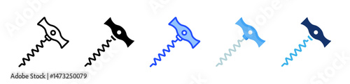 Corkscrew Icon Collection With Multiple Styles