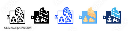 Cheese Board Icon Collection With Multiple Styles