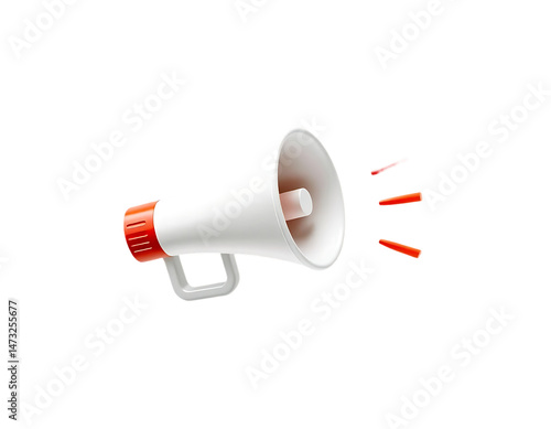3D cartoon megaphone for announcements and promotions