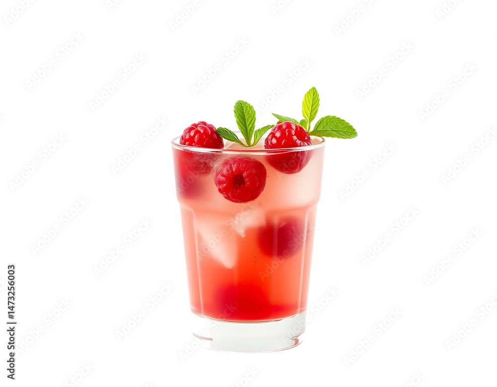 Raspberry Cocktail with Mint and Ice Raspberry Cocktail with Mint and Ice