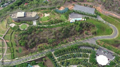 Binh Thuan, Vietnam May 10, 2025 aerial view of a Park at Novaworld Phan Thiet during morning time