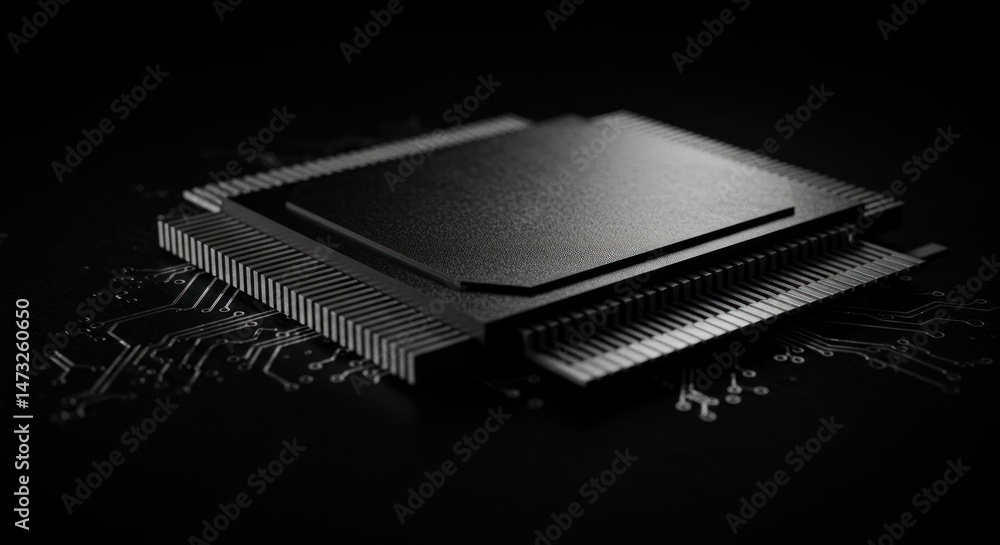 Central Processing Unit Chip Close Up Central Processing Unit Chip Close Up