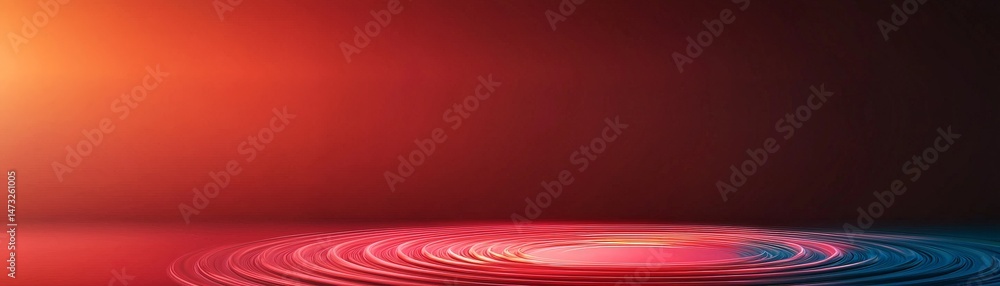 Seamless Interaction Through Touch-Sensitive Surfaces, Colorful abstract ripples on a smooth surface, illuminated by a gradient background.
