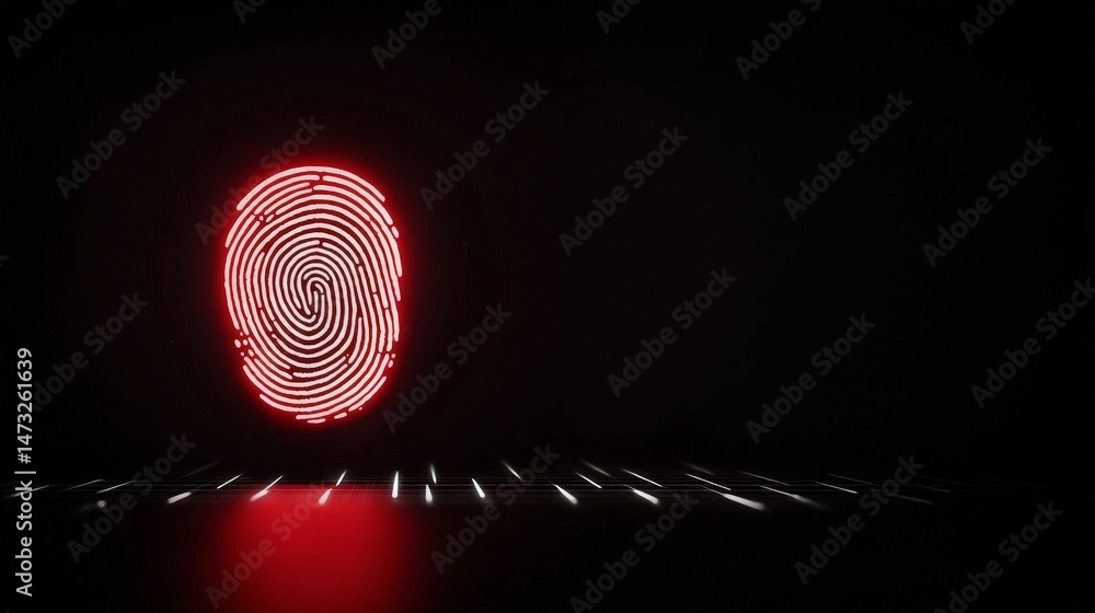Seamless Interaction Through Touch-Sensitive Surfaces, Digital fingerprint design illuminated against a dark background.