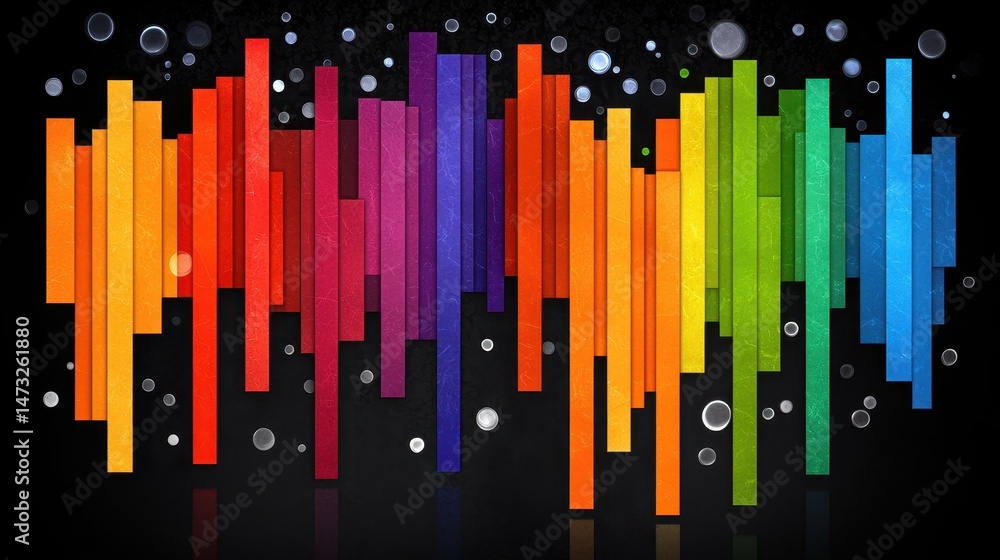 Obraz premium Vibrant Rainbow Stripes Glitter Background