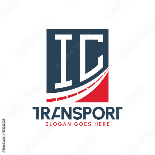 Letter IC Transport Logo Design. Modern IC Road Logo for Delivery, Transport Company and Fleet Business