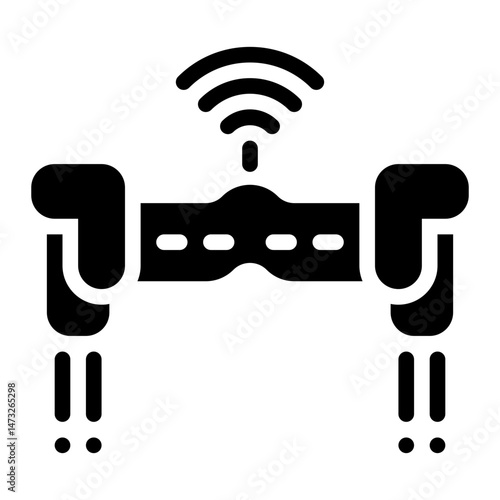 icon hoverboard with style glyph