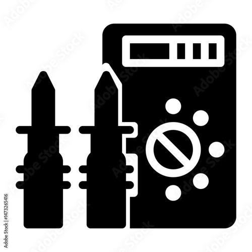 icon voltmeter with style glyph
