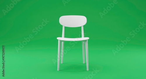A simple white chair suitable for web design, interior decor, and promotional materials.