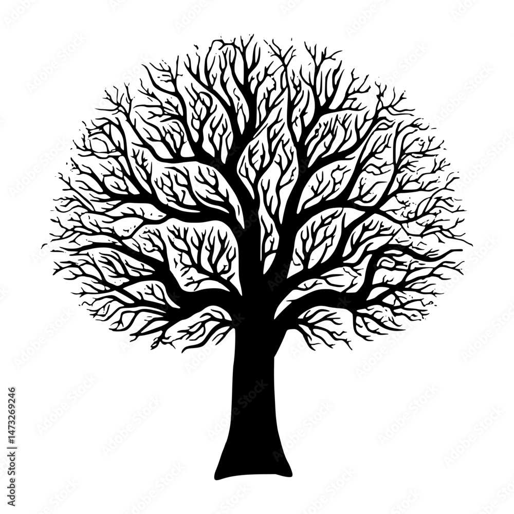 Obraz premium Black Tree Silhouette Vector Graphic
