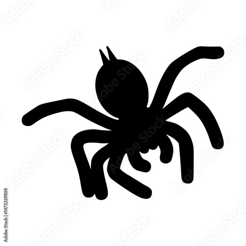 Black Spider Silhouette Vector Icon