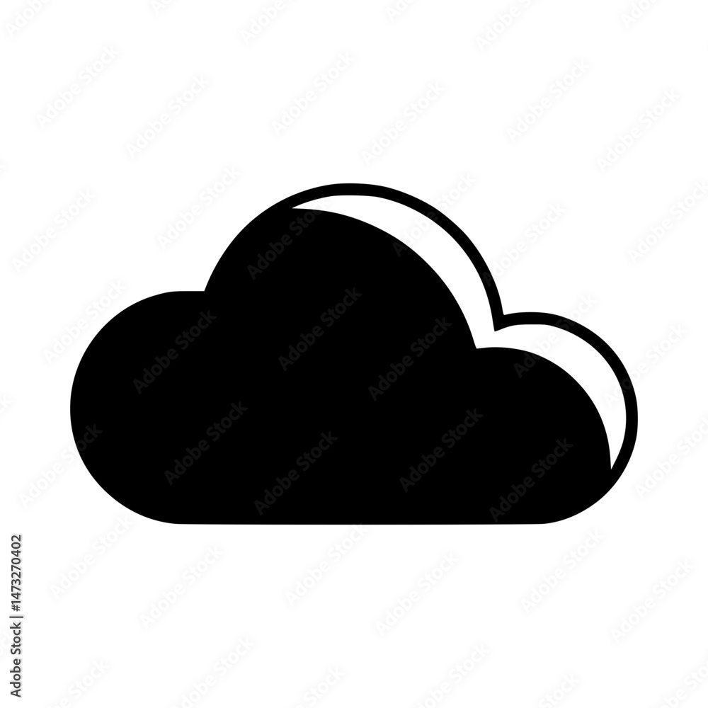 Cloud Icon - Simple Black Outline Cloud Icon - Simple Black Outline