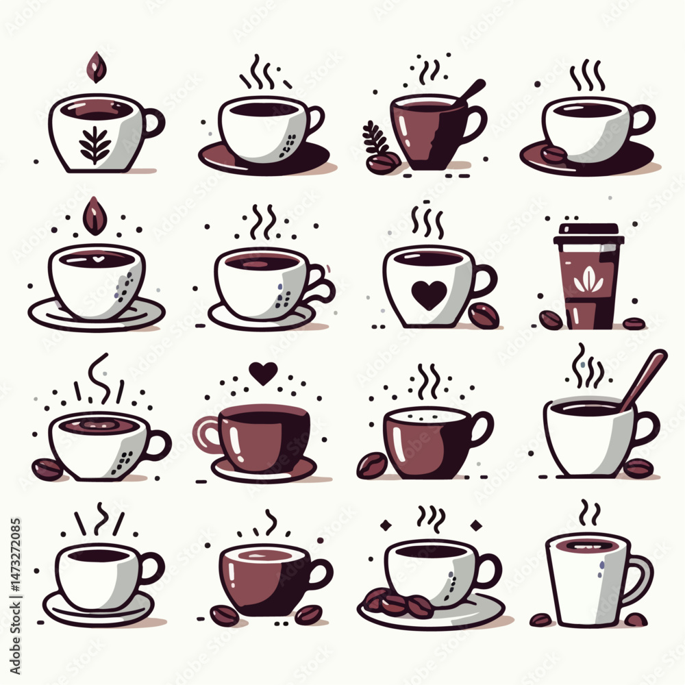 Obraz premium coffee cup vector illustration white background