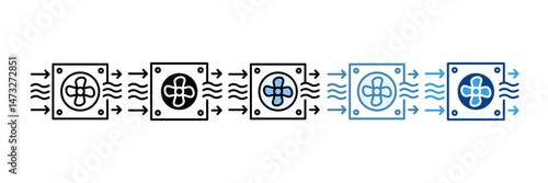 Hvac System Icon Set Multiple Style Collection