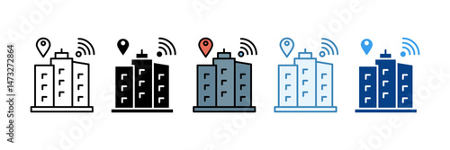 Smart Building Icon Set Multiple Style Collection