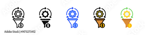 Conversion Rate Optimization Icon Collection With Multiple Styles