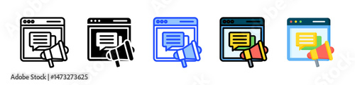 Digital Marketing Icon Collection With Multiple Styles