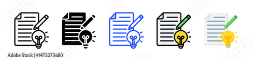 Idea Icon Collection With Multiple Styles
