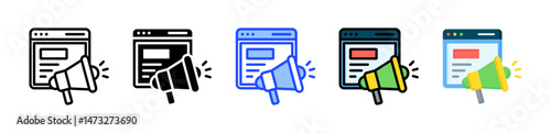 Web Marketing Icon Collection With Multiple Styles