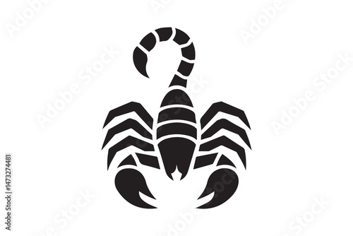 simple and unobtrusive  Scorpion vector silhouette illustration isolated in white background