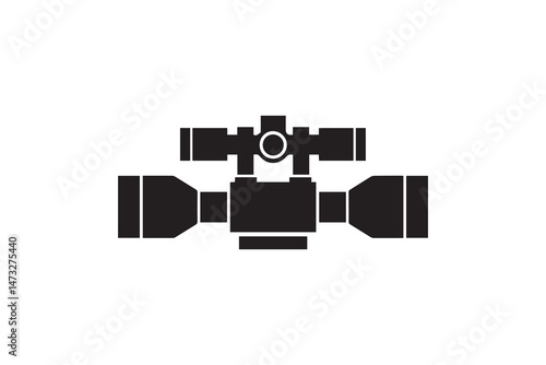 simple and unobtrusive sniper scope vector silhouette illustration isolated in white background